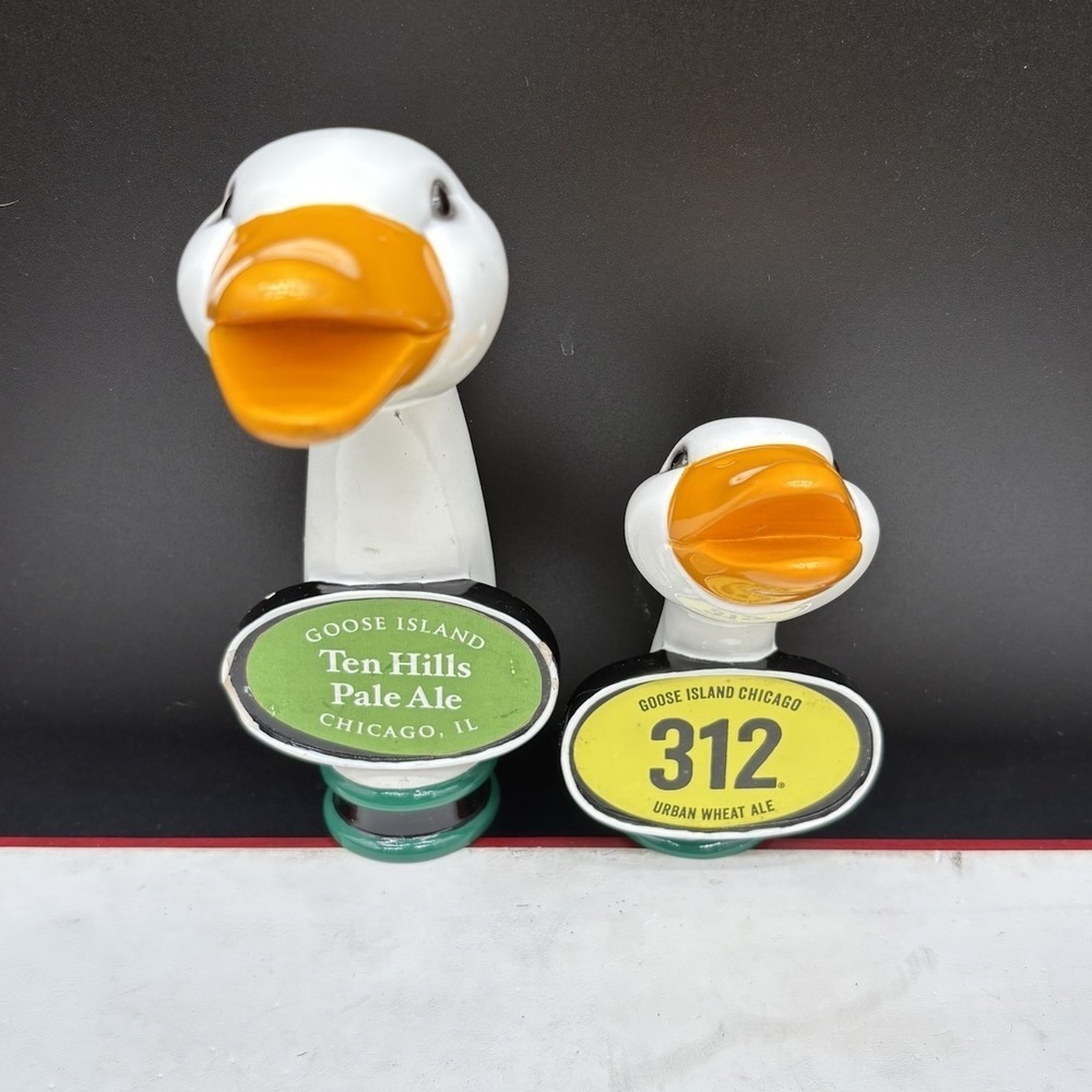 Goose Island 312 Urban Wheat‎ Ale & Ten Hills Pale Ale Duck Beer Tap Handles